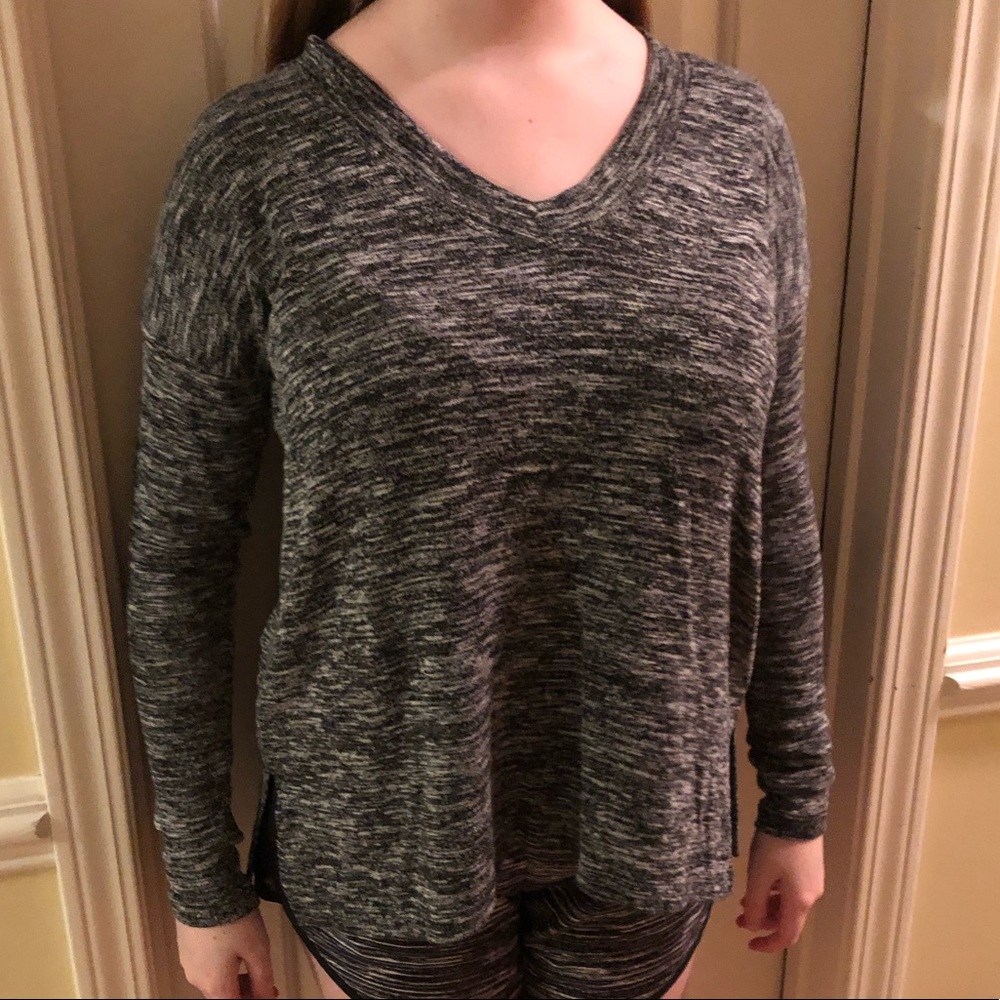 Old Navy Oversized Grey V-Neck Sweater